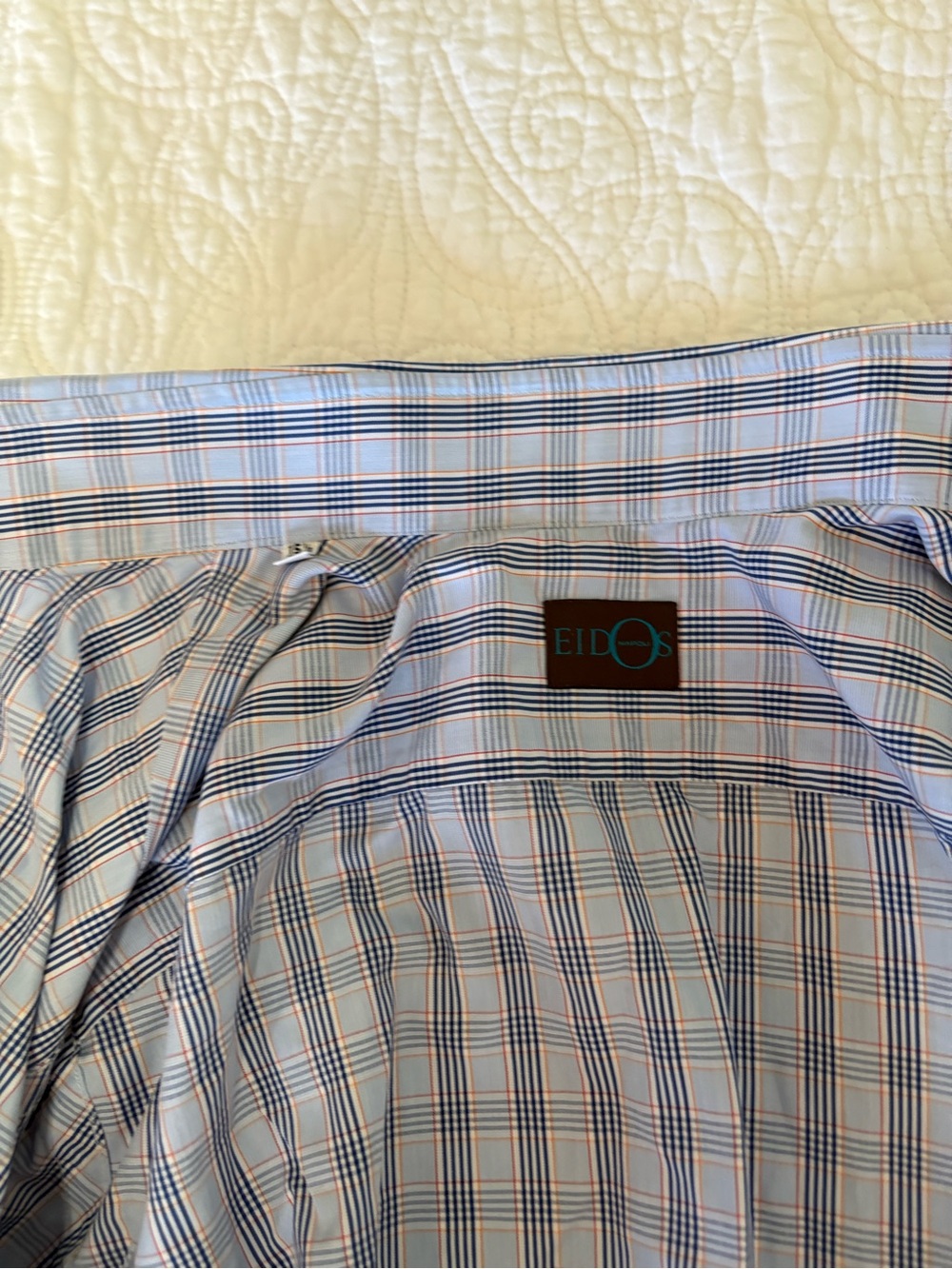 Men's Light Blue Plaid Dress Shirt